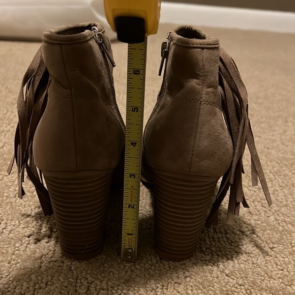 Tan Tassel Open Toe Bootie - Picture 5 of 7